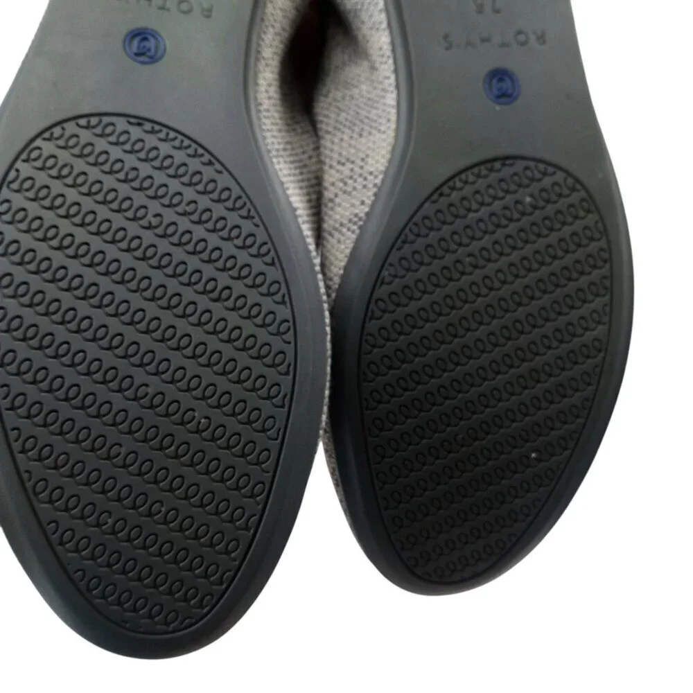 Rothys The Loafer Gray Heathered Flats Shoes Size 7.5 Round Toe Slip On Comfort